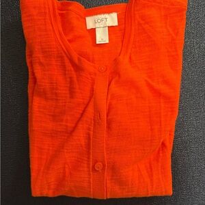 LOFT Women's Orange Cardigan Sweater